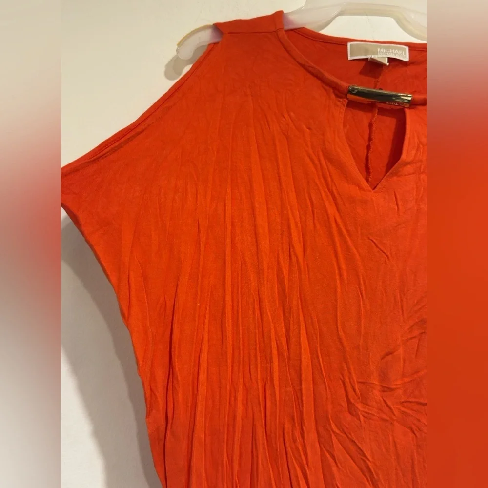 Michael Kors Vibrant Orange Blouse sleeveless top Size XS